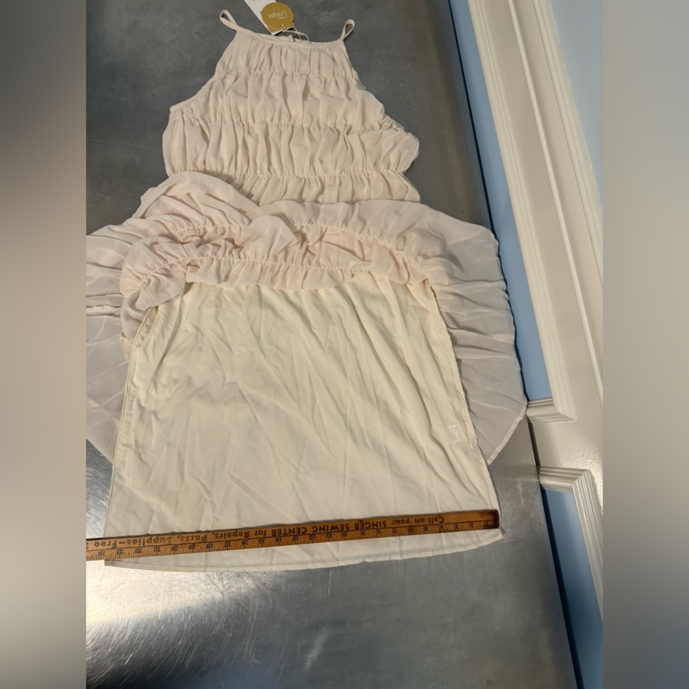 Fanpn - rouched tiered sheer midi dress - Picture 7 of 14